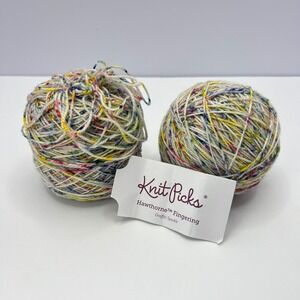 Knit Picks Multicolor Hawthorne Fingering Yarn 2 Balls Graffiti Speckle Wool